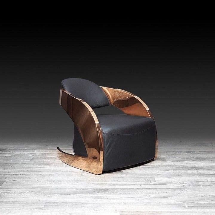 Hans Sculptural Walnut Accent Chair